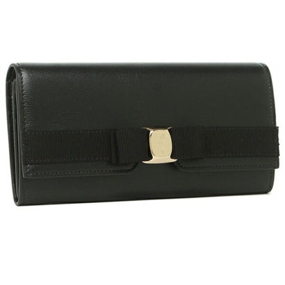 フェラガモ FERRAGAMO 財布 長財布 ニューヴァラ ブラック レディース FERRAGAMO 22E008 0734541 （ブラック）