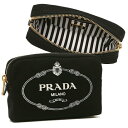 プラダ PRADA ポーチ レディース PRADA 1NA021 20L F0N12 ブラック ホワイト (ブラック)