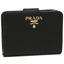プラダ PRADA 財布 二つ折り財布 サフィアーノ ブラック レディース PRADA 1ML018 QWA F0002 （ブラック）