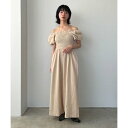 ジュエローブ Jewelobe バルーンスリーブシャーリングオールインワン (ベージュ)
