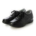 アドット adottona 【エアー入り】型押し入り軽量レースアップシューズ (ブラック)