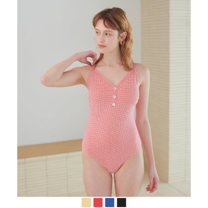 ティティベイト titivate ギンガムチェックワンピース/水着【返品不可商品】 (レッド) ティティベイト titivate ギンガムチェックワンピース/水着【返品不可商品】 (レッド)