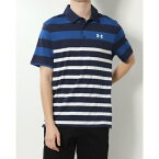 アンダーアーマー UNDER ARMOUR メンズ ゴルフ 半袖シャツ UA Playoff Polo 3.0 Stripe 1378676 （Midnight Navy / Blue Mirage / White）