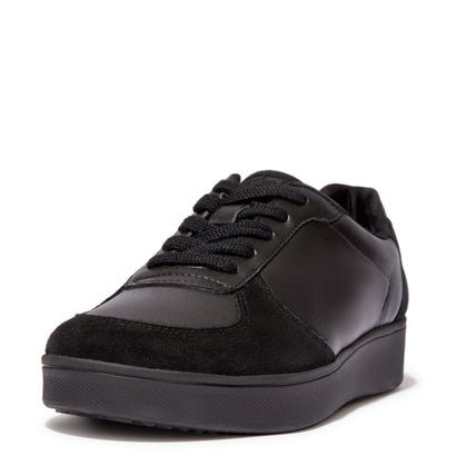 フィットフロップ fitflop RALLY LEATHER/SUEDE PANEL SNEAKERS （All Black）