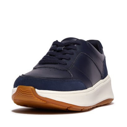 フィットフロップ fitflop F-MODE LEATHER/SUEDE FLATFORM SNEAKERS （Midnight Navy）