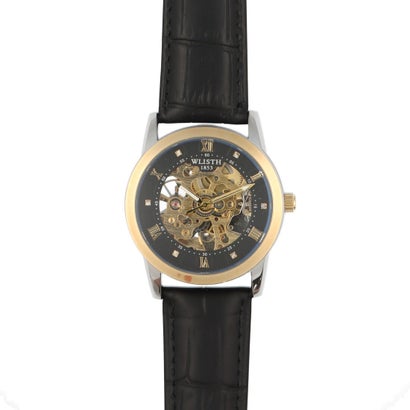 楽天LOCOMALL（ロコンド公式ストア）ヴァリアススタイル VARIOUS STYLE 自動巻き腕時計 シンプル機能のスケルトンデザイン ゴールド&シルバーケース 革ベルト 機械式 WSA018-GDBK （GDBK）