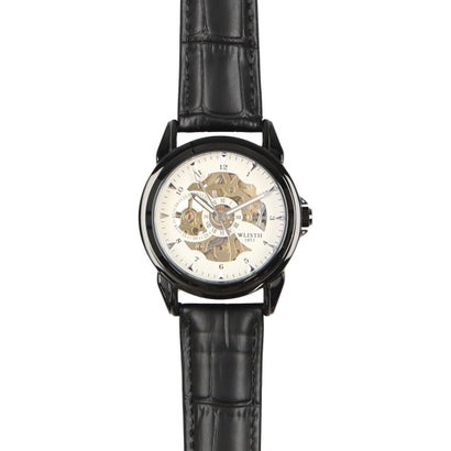 楽天LOCOMALL（ロコンド公式ストア）ヴァリアススタイル VARIOUS STYLE 自動巻き腕時計 シンプル機能のスケルトンデザイン ブラックケース 革ベルト 機械式腕時計 WSA027-WHT （WHT）