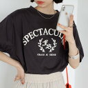 ジーラ GeeRA ラメロゴプリントTシャツ (チャコール)