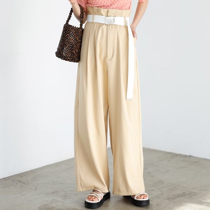 ジーラ GeeRA ベルト付ツイルパンツ (ベージュ)