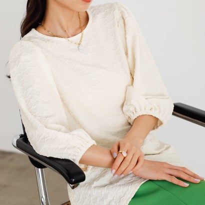 ジーラ GeeRA ジャカードカットソー (オフホワイト)