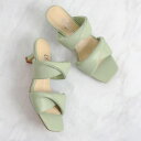 アルテミス バイ ダイアナ artemis by DIANA ダブルストラップパデットミュール (グリーン合皮スムース)