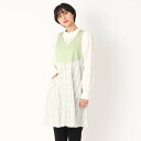 ローラアシュレイ　エプロン ローラ アシュレイ Laura Ashley カムローズ ストライプ柄 エプロン （ライトグリーン(121)）