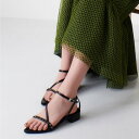 ミレム mirem Bijou narrow flat sandals (BLACK)