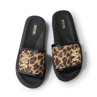 }CPR[XLbY MICHAEL KORS KIDS ELI PLATFORM-LEOPARD iBROWNj