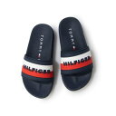 g~[ qtBK[ TOMMY HILFIGER GLOBAL STRIPE SLIDE-NAVY/RED/WHITE iNVYj