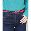 フロージュ florge 【無段階調節可能】レザーメッシュ極細ベルト (レッド)