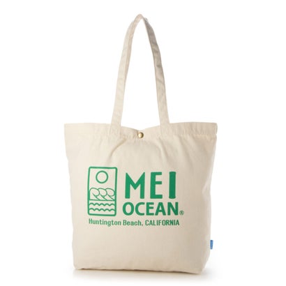 メイオーシャン MEI OCEAN MEI OCEAN/メイオーシャン キャンバストートバッグ お買い物バッグ 肩掛け 軽量 （ホワイト×グリーン） 1