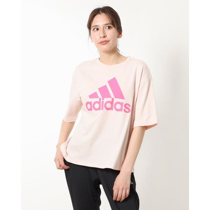 アディダス adidas レディース 半袖Tシャツ W ESS ビッグロゴ BF Tシャツ IC9856 （ワンダークォーツ/パルスマゼンタ）