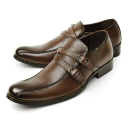 アラ モーダ alla moda ビジネスシューズ 日本製 革靴 メンズシューズ 紳士靴 モンクストラップ スワールモカ （ダークブラウン）