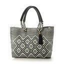 ヒマワリ HIMAWARI 編み込みBAG (BLACK/WHITE)