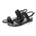 メルモ MELMO バックストラップシャイニーサンダル (ブラック)(4)