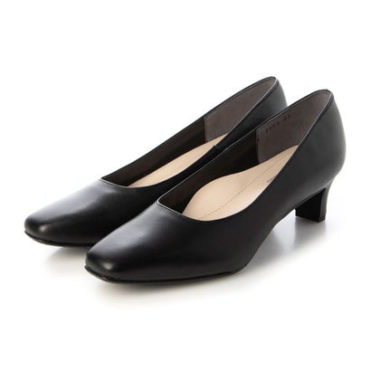 メルモ MELMO スクエアトゥプレーンパンプス （ブラック）