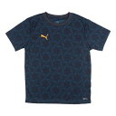 プーマ PUMA ジュニア サッカー/フットサル フルジップ INDIVIDUAL TRAINING HYBRID AOP SS SS Tシャツ JR_ 658466 パリジャン ナイト 