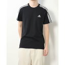 アディダス adidas メンズ 半袖Tシャツ M ESS 3S Tシャツ IC9334 (ブラック/ホワイト)
