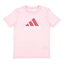 アディダス adidas ジュニア 半袖Tシャツ U BOS 2 Tシャツ IB8777 （クリアピンク/ピンクストレータ/ホワイト）