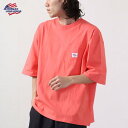 ジェーイーモーガン JEMORGAN ヘビーウエイトネーム付きポケットドロップショルダーTee (サーモンピンク)