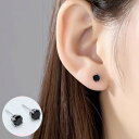 ショッピングゴー shoppinggo ピアス レディース アレルギー スタッドピアス 男女兼用 一粒 おしゃれ シンプル (ブラック)