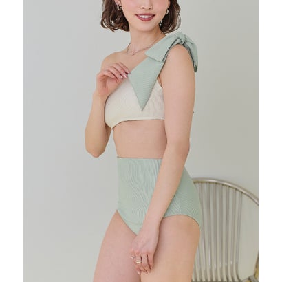 ティティベイト titivate ワンショルダーデザインリブビキニ/水着【返品不可商品】 (IVR/ミントグリーン)