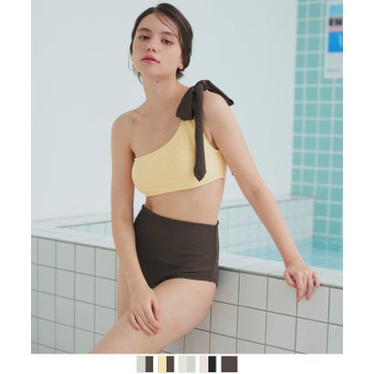 ティティベイト titivate ワンショルダーデザインリブビキニ/水着【返品不可商品】 （IVR/ミントグリーン）