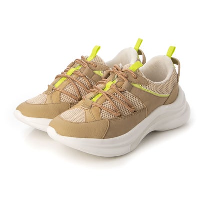 プレシュウ ジュエ PRECIEUX JOUET 軽量スポーティメッシュスニーカー （ベージュ）