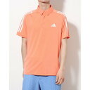 アディダス adidas メンズ スリーストライプス 半袖ストレッチボタンダウンシャツ HT6865 (ピンク)