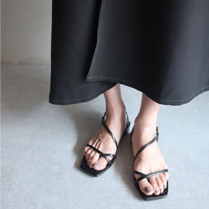 ミレム mirem Asymmetry cross sandals （BLACK）