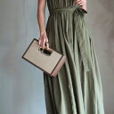 ミレム mirem Bicolor box clutch bag (LATTE)