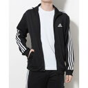 アディダス adidas メンズ 長袖ジャージジャケット M MH 3ST トラックトップ IA9378 (ブラック/ホワイト)