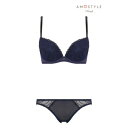 アモスタイル バイ トリンプ AMOSTYLE BY Triumph デイリーAMOSTYLE 寄せブラ ブラ&ショーツセット ロマンティックトリム 504 B...