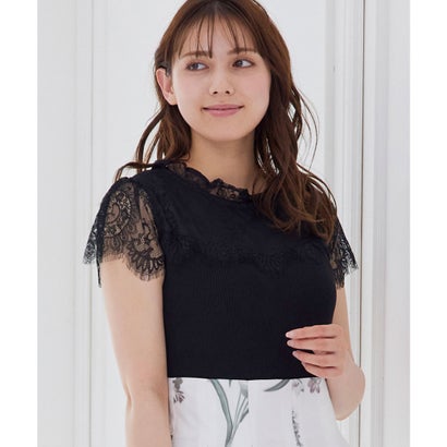Rakuten - トゥエルブアジェンダ 12Twelve Agenda プチハイネックレース切替リブニットプルオーバー （ブラック）