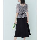 ルイルエブティック RUIRUE BOUTIQUE オケージョンドレス 結婚式 | 2WAYレースボレロ×フレアシルエットロングワンピース (ライトグレー×ブラック)