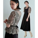 ルイルエブティック RUIRUE BOUTIQUE 2WAYレースボレロ×フレアシルエットロングワンピース (グレージュ×ブラック)(4)