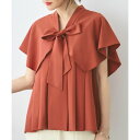 ルイルエブティック RUIRUE BOUTIQUE 選べる2typeボウタイタックブラウス(A TYPE:ケープスリーブ&シングルカラー) (ケープスリーブ/ローズ)