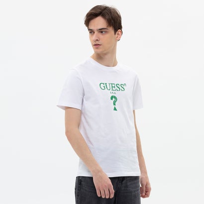 ゲス GUESS Painted Rrimless Triangle Logo Tee (WHT) ロゴTシャツ