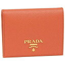 プラダ PRADA 二つ折り財布 サフィアーノメタルオロ ミニ財布 オレンジ レディース PRADA 1MV204 QWA F0049 （オレンジ）