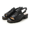 【本革 / 日本製】 バークレー BARCLAY 厚底タンクソール スポーツサンダル (BLK)