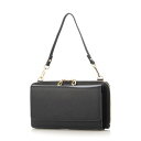 <ロングセラー>カシュカシュ cache cache WEB限定カラーコンビウォレットショルダーバッグ (BK)