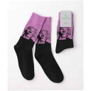 ジュビリー Jubilee ポップデザイン メンズソックス (ブラック×パープル)
