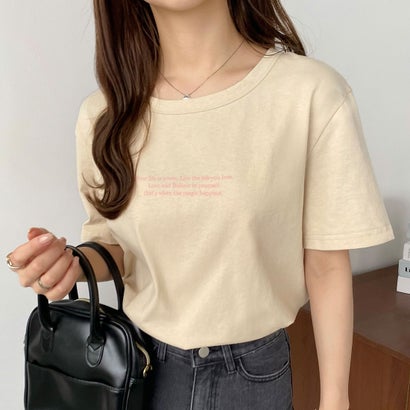 カラウティア callautia callautia レタリングロゴTシャツ （ベージュ）