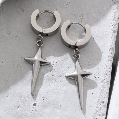 ジョン JON サージカルステンレス デザインピアス『両耳2点セット』 （シルバー）